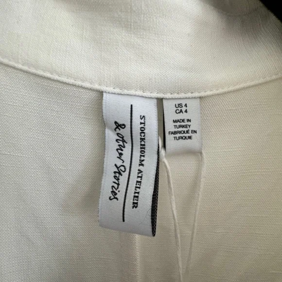 NWT & Other Stories Stockholm Atelier | Shell Button Shirt Midi Dress White - Picture 7 of 10